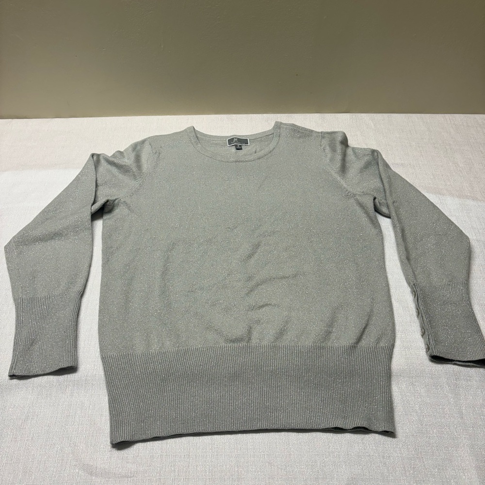 JM Collection Light‎ Gray Crewneck Sweater size M